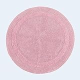 Homescapes Runde Badematte rosa, Premium Badvorleger 80 cm, Badteppich...