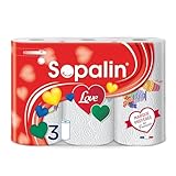 Sopalin LOVE - x3 Rollen - 3-lagig - Original Dekor - Verpackung 80%...