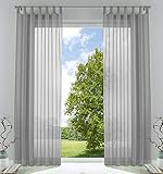 2er-Pack Gardinen Transparent Vorhang Set Wohnzimmer Voile Schlaufenschal...