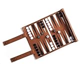 Backgammon Voyage, Backgammon Portable en Cuir, jeu de Société de Voyage...