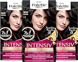 Palette Intensiv Creme Coloration 1-0/900 Schwarz Stufe 3 (3 x 115 ml),...