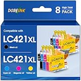 LC421XL LC-421XLVAL Tintenpatronen Value (8er-Pack) für Brother LC421...