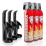 XENOTEC Premium Feuerlöschspray – 3 x 750ml – 3 Wandhalter - Stopfire...