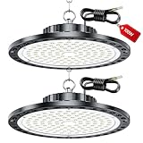 LAMLAMCK LED Hallenstrahler - 2 Stück 100W 10000 LM UFO Hallenbeleuchtung...