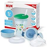 NUK 3-in-1 Trinklernset mit Trainer Cup Schnabeltasse (6+ Monate), Magic...