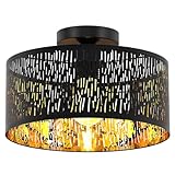 FRIDEKO HOME Moderne Deckenlampe Schwarz,Durchbrochener Rund Ø30cm...