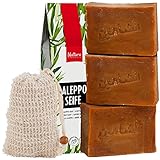 Natura Germania® 3x je ca. 200 gr (ca. 600 gr) original Aleppo Seife Set...