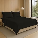 NARCISO - Bettwäsche-Set für Doppelbett, 4-teilig, einfarbig, geprägt,...