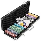 Nexos Trading Pokerkoffer schwarz Pokerset 500 Laser Pokerchips Poker...