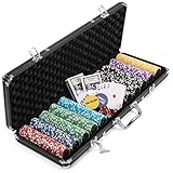 Nexos Trading Pokerkoffer schwarz Pokerset 500 Laser Pokerchips Poker...