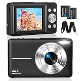 CAMKORY Digitalkamera Fotokamera FHD 1080P 44MP Kompaktkamera 16X...