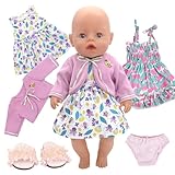 Xerteam Puppenkleidung für 14-16 Inch Baby Puppen, 2 Sets Sweet Outfits...