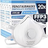 HELDENWERK® FFP3 Maske mit Ventil – 5er, 10er oder 20er Set –...
