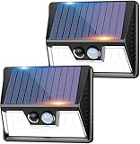 vighep Solarlampen für Außen mit Bewegungsmelder, 2 Stücke 3 Modi LED...