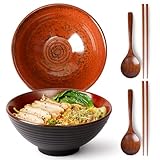 NUTRIUPS 2 Stück (6-teilige) Ramen Schüssel Set 1200ml Keramik Ramen Bowl...