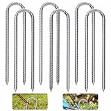 Forever Speed 6 Stück 30CM U-Typ Bodenanker, Verzinkter Stahl Bodenanker...