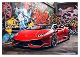 WallArena - Vlies Fototapete Kinderzimmer 208x146 cm Auto Sportwagen Gaming...