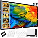 Beamer Leinwand 150 Zoll, LEORFI Projektionsleinwand Outdoor 16: 9 HD,...