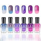 6er Set Farbwechsel Nagellack – Temperaturgesteuerter Nagellack mit...