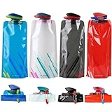 4 Stück Faltbare Wasserflaschen, 700ML Faltbare Trinkflasche, 4 Farben...