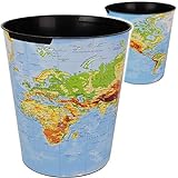 Papierkorb/Behälter - Weltkarte - Welt & Erde - Länder - 10 Liter -...