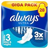 Always Ultra Binden Damen Gr. 3, Day & Night (28 Damenbinden mit Flügeln)...