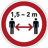 Durable Bodenaufkleber Abstand halten 1,5-2m, ablösbar, Ø 43 cm,...