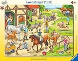 Ravensburger Kinderpuzzle - 06164 Auf dem Pferdehof - Rahmenpuzzle für...