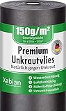 Xabian Anti Unkrautvlies 150g/m² Gartenvlies Rolle 50m x 1m = 50m² I...