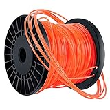 Bosuya Trimmerfaden Trimmer Schnur Rasen Mähfaden 2,4 mm x 100m Orange Rot...