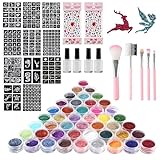 Glitzer Tattoo Set Kinder,48 Farben Glitzertattoos Kinder Set,Glitzer...
