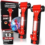 RETTUNGSENGEL® 2in1 Notfallhammer mit Gurtschneider fürs Auto [2er Set] |...
