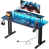 HLONONE Gaming Tisch mit LED, 120x60 cm Gaming Schreibtisch mit 3...