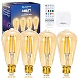 Aigostar Mesh - Smarte Glühbirne Alexa E27 Bluetooth Mesh ST64, Alexa...