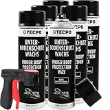 TECPO Wachs Unterbodenschutz Spray, 6X 500ml mit Handgriff...