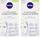 NIVEA hautverfeinernde Clear-Up Strips (6 Stück), Reinigungs-Strips für...