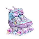 OLYSPM Rollschuhe Kinder Rollschuhe Verstellbar Rollschuhe Damen,LED...