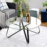 FurnitureR Couchtisch, Wohnzimmertisch, Runder Sofatisch für Couch und...