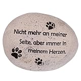 Logbuch-Verlag Gedenkstein mit Pfoten und Spruch – Erinnerung an Hund...