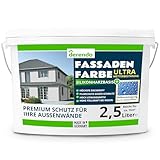 derendo Silikonharz Fassadenfarbe Grau ULTRA Wetterschutz Lichtgrau 2,5l...