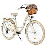 Komfort Fahrrad Citybike Mit Weidenkorb Damenfahrrad Hollandrad, 28 Zoll,...
