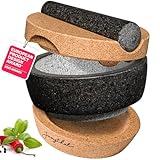 JUNGTHAL Mörser mit Stößel im Set | Granit + Kork in prämiertem Design...