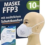 10 FFP3 Mund- und Nasenschutz Maske mit EC Zertifizierung, 5 lagige Maske...