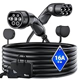 Tera EV Ladekabel Typ 2: 3,6KW 16A 5Meter 1-Phasen Typ 2 zu Typ 2 Mennekes...