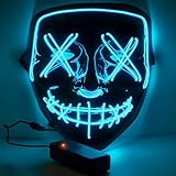 Retoo Halloween LED Maske mit 3 Beleuchtungsmodi, Scary Neon Purge Maske im...