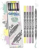 ONLINE Brush-Pen Set Calli.Brush Pastel I 5 Double-Tip Pinselstifte mit...