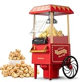 Popcornmaschine Retro, Cozeemax 1200W für Zuhause Popcornmaschine Maker...