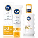 NIVEA SUN Sensitiv Set mit Sonnenschutz für das Gesicht & Spray mit LSF...