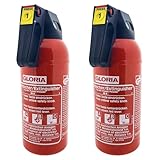 MBS FIRE 2x Gloria KFZ Auto-Pulverlöscher P2GM, 2kg Brandklasse ABC inkl....