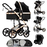 Reenborn Kinderwagen 3 in 1, Buggy mit Zwei Umkehrbaren Schiebemodi,...